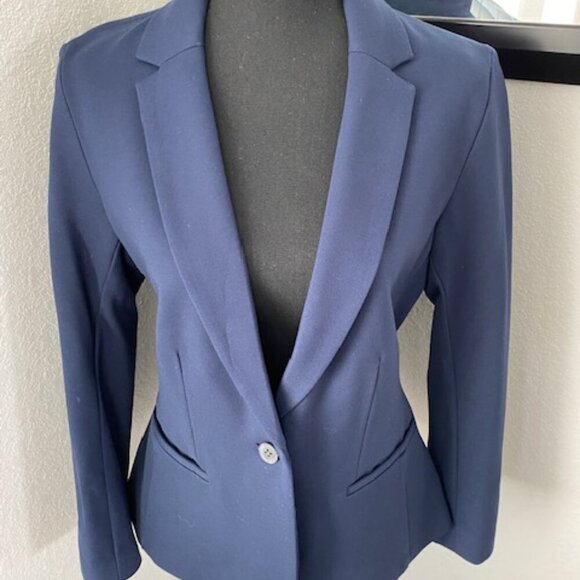 NWOT OLD NAVY Blue Stretch Knit Blazer Jacket Medium - Picture 3 of 12